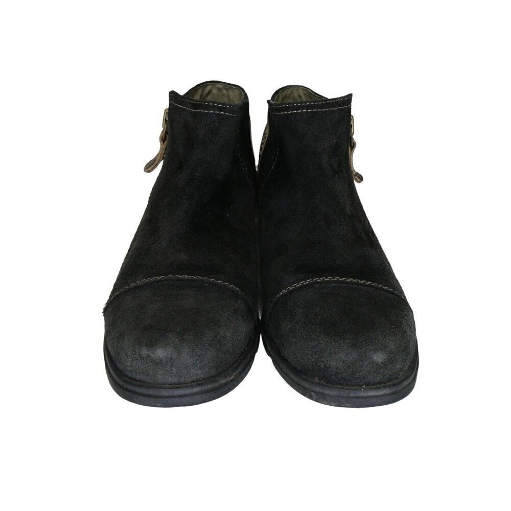Sorel Major Low Ankle Boots Booties Black Leather Side Zip Women Size 8.5‎ - Picture 3 of 12